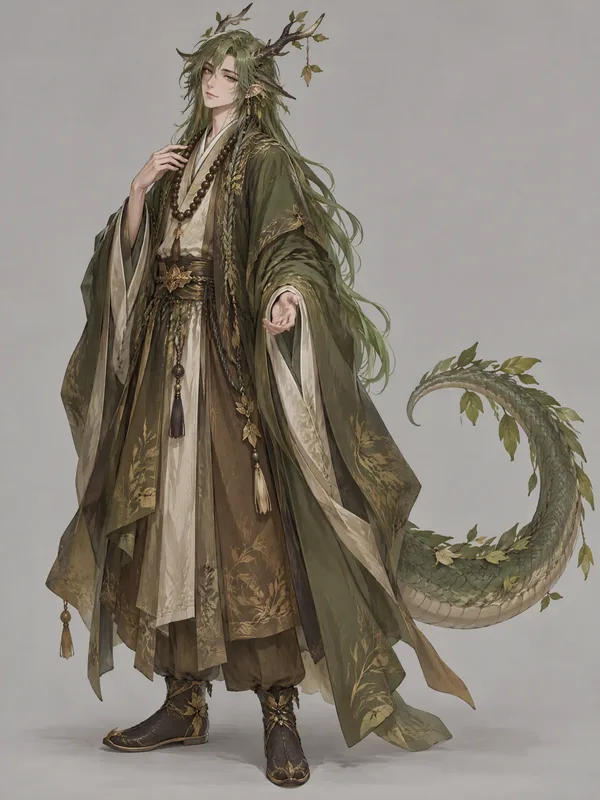 Dragon-kin (horns and tail) OC for nature names